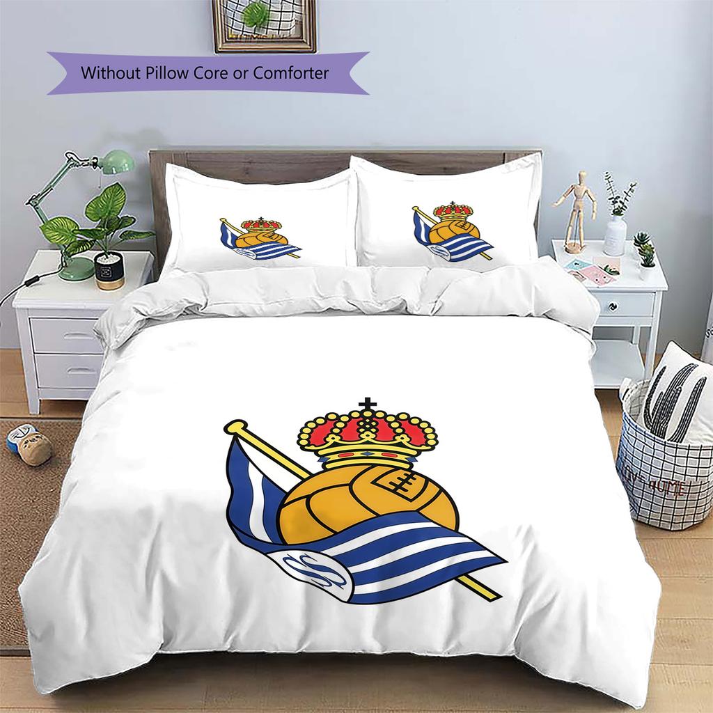 Real Sociedad Pattern Bedding Quilt Set  Home Decoration  Gift (1 * duvet cover + 2 * pillowcase  without core)