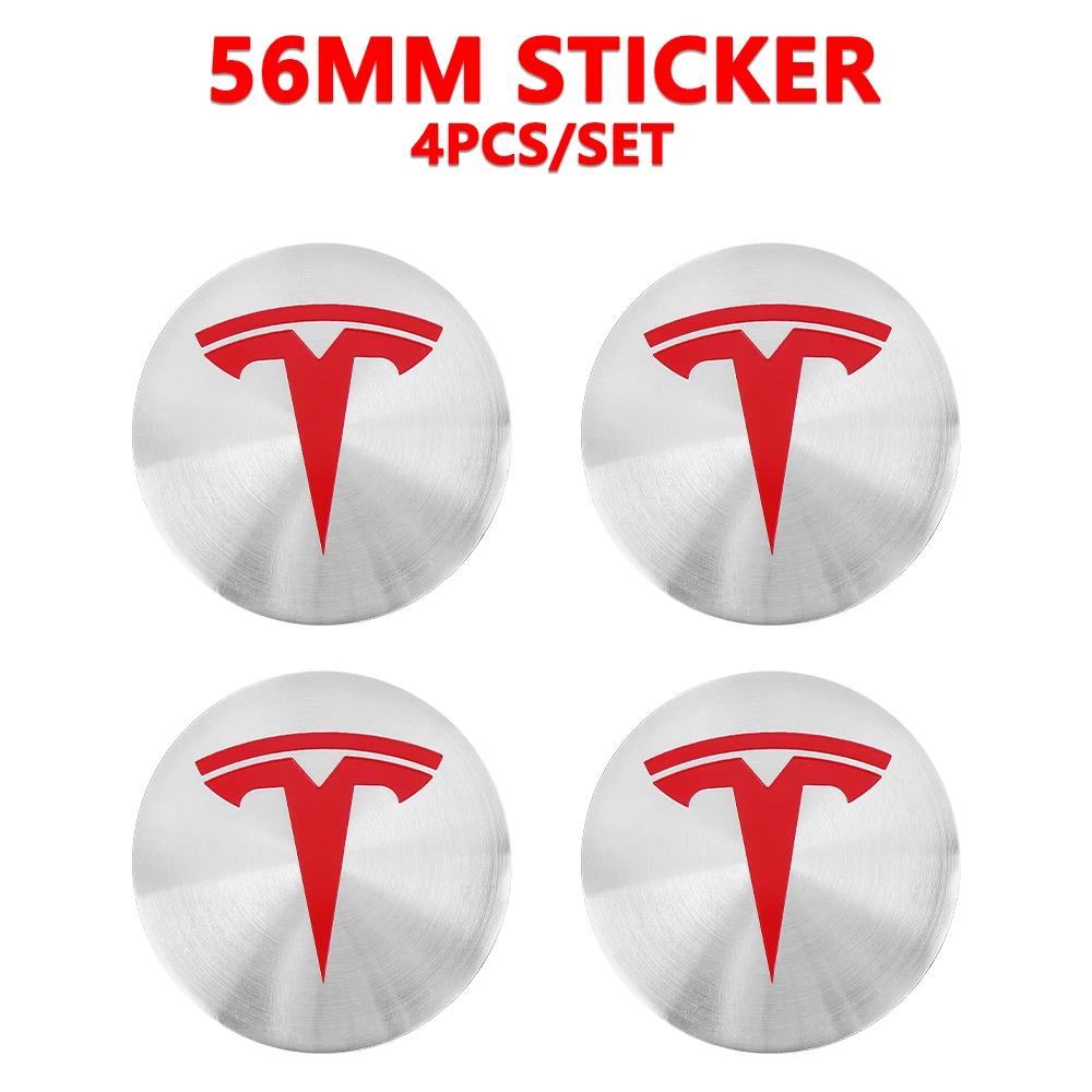 4pcs for Tesla Model 3 Model Y Badge Covers Hub Caps 4pcs 56mm Hub Center Caps for Tesla Model Y X S 2023 Auto Accessories Style