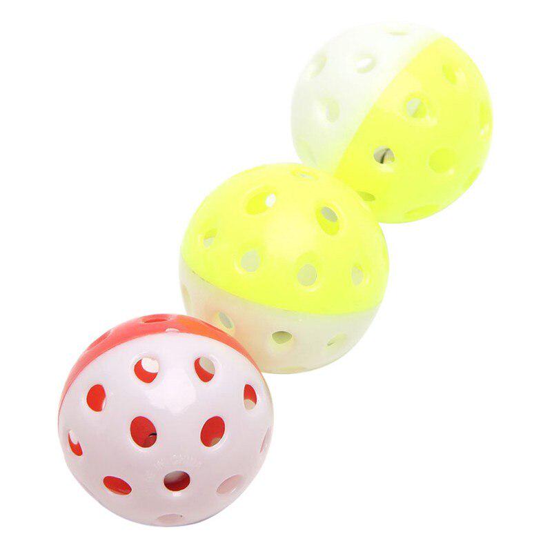 1pc Funny Parrot Toys Hollow Ball With Bell For Parakeet Cockatiel Bird Chewing Sound Toys Bird Toy Accessories Random Color