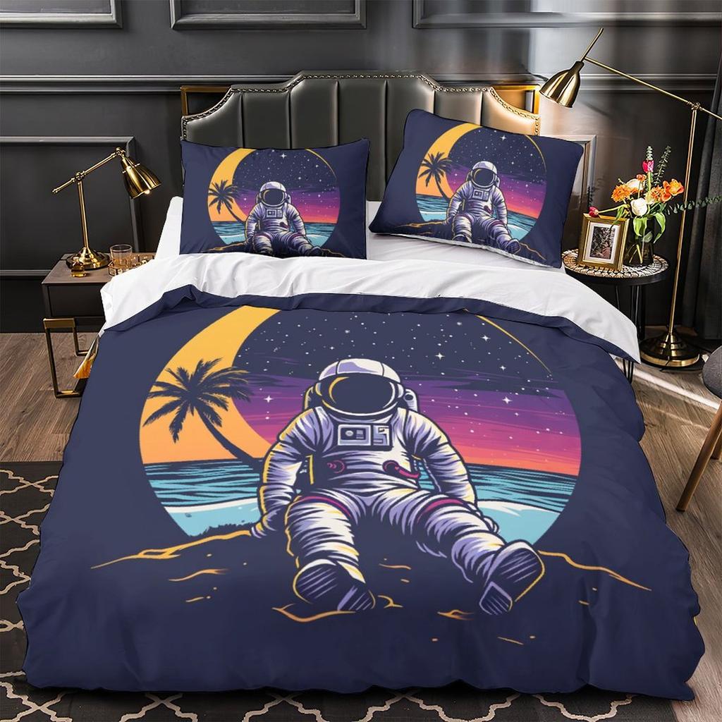 Комплект постельного белья 3D космонавт, для мальчиков-подростков, мужской пуховый пододеяльник, наволочка 2/3 шт., чехол на космическую тему, подарок на день рождения