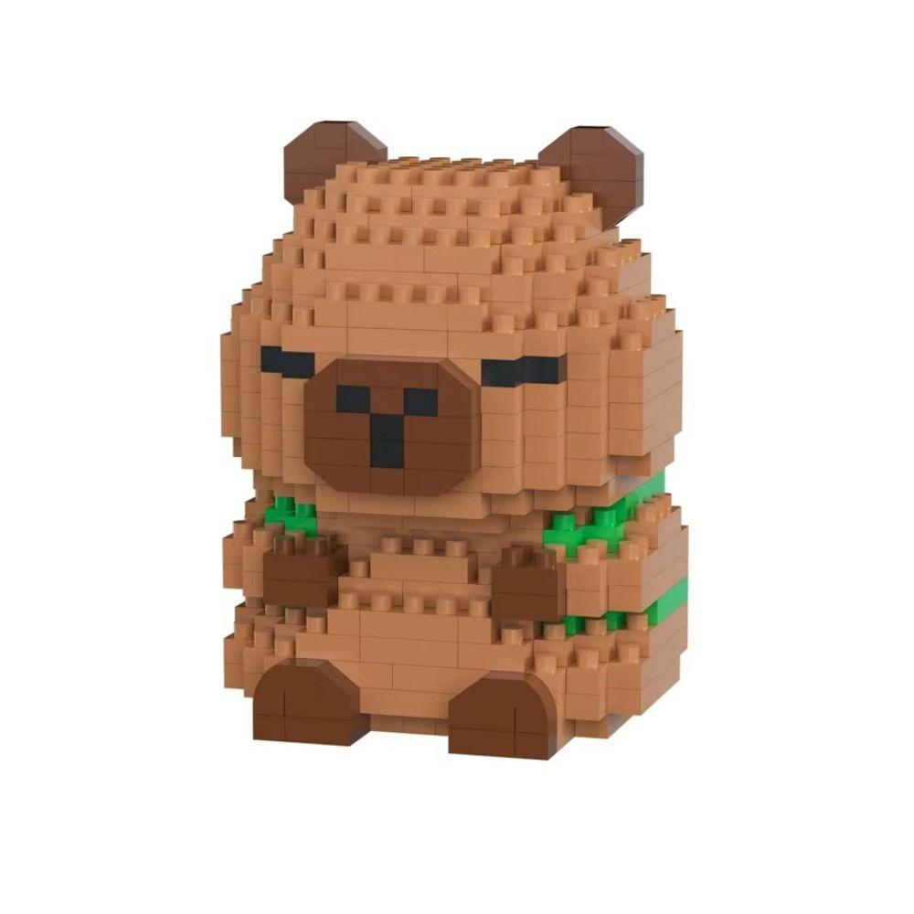 Cartoon Capybara Micro-particle Building Blocks Cute Capybara Doll Toys  For Kids Birthday Gifts
