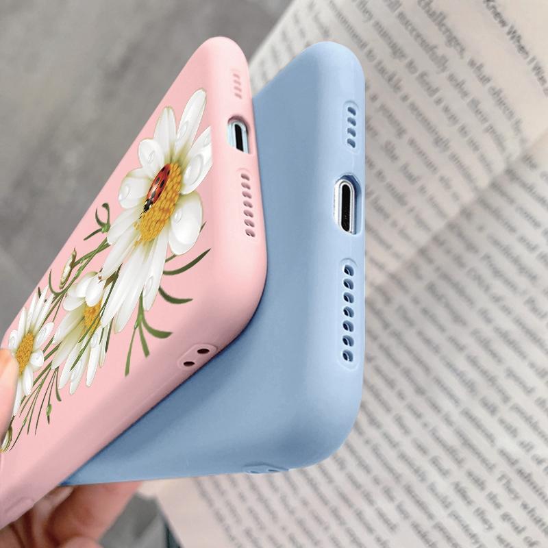 Мягкий силиконовый чехол с цветочным узором Galsang для Samsung M35 A35 Xiaomi Redmi Note 13 Pro iPhone Huawei Honor Realme Camera Защитный противоударный чехол