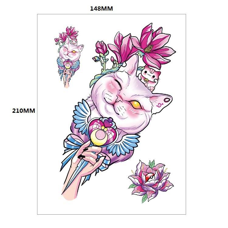 Традиционная красивая женщина персонаж слезы гейши цветная вода переводная цветочная рука анти-реальная татуировка наклейка татуировка