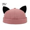 Lightweight Fashion Hat for Women Brimless Cat Ear Hat, Cute Docker Cap, Adjustable Skullcap, Stylish Outdoor Travel Cap Sailor Men Street Casual Wear