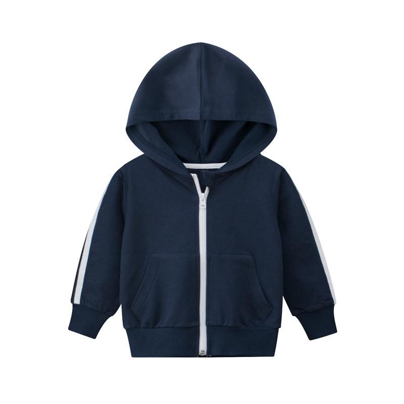 Childrens Spring Autumn Hooded Jacket With Cotton Fabric And Striped Design For Boys And Girls