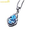 Капли воды в форме медного сплава, синий циркон, женское ожерелье, модный подарок