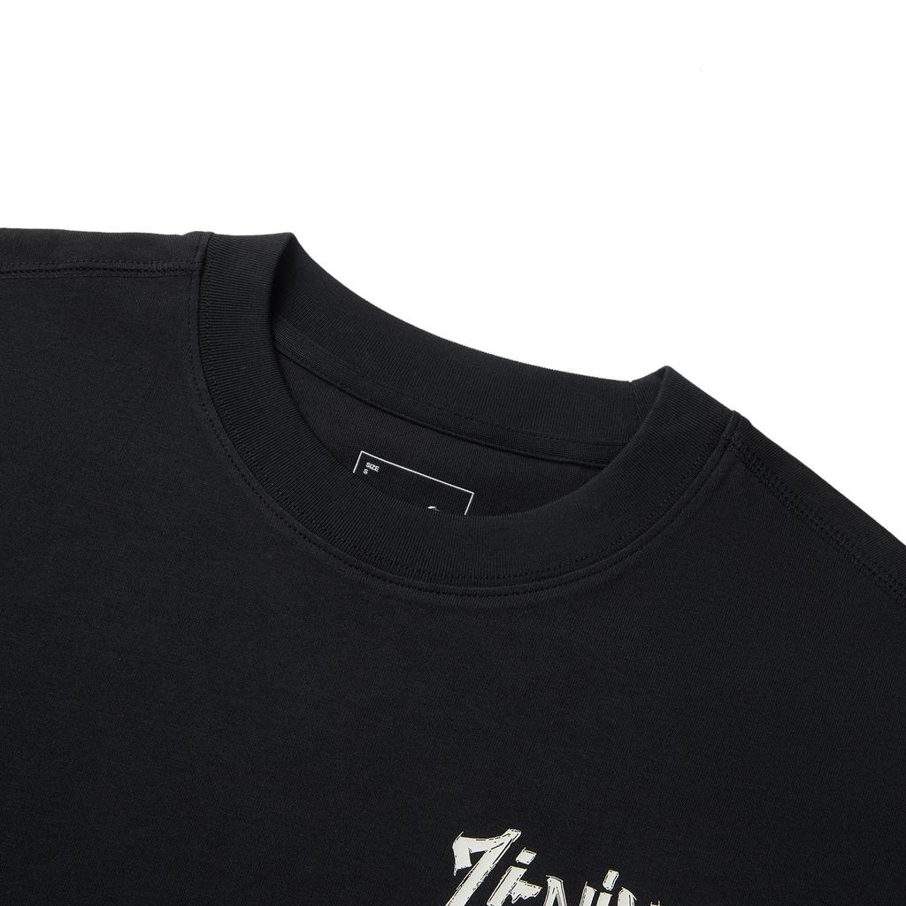 Футболка Li Ning Sports Lifestyle Series Letter Round Neck Ice Silk, быстросохнущая, удобная, дышащая, свободная, с длинным рукавом, унисекс, топы, черная AHSV279-1