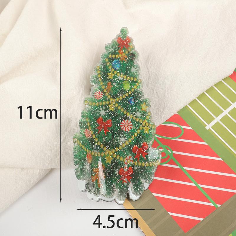 Shining Girl Christmas Hair Clips: Gingerbread Man, Christmas Tree, & Candy Cane Claw Clips.