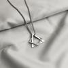Geometric Necklace for Men Women Titanium Steel Triangle Square Interlocking Chain Choker Male Jewelry Accessories Gifts