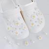 14PCS Fashion Shoe Charms Set Accessories Hole Shoe Buckle Summer White Daisies Pearls DIY Shoes Decorations for Bogg Bag