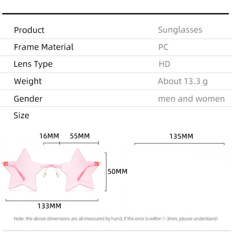 Creative Goggles Fashion Party Sunglasses Unisex Men Star Glasses Candy Color Shades Personality Women Rimless