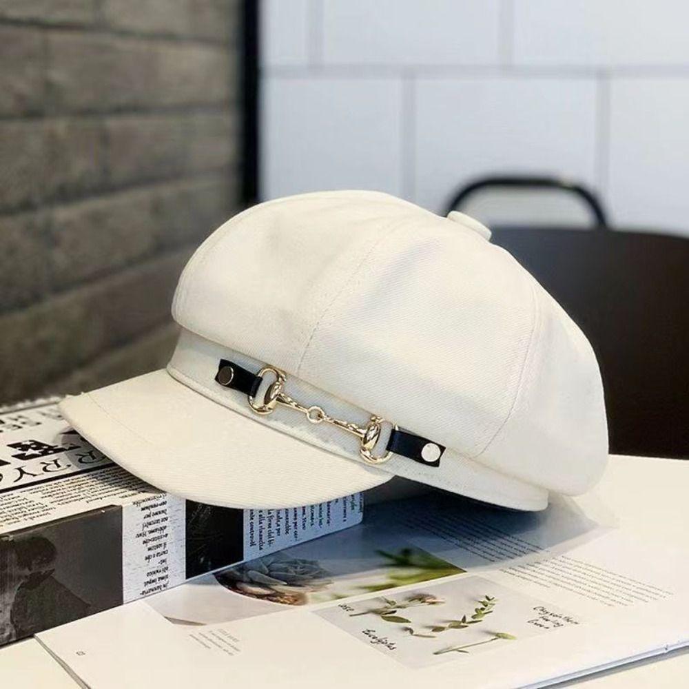 Мягкая кепка газетчика Регулируемая восьмиугольная кепка Модная винтажная шляпа-берет Женская