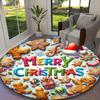 [Merry Christmas Printed Carpet] Non-slip Office Rug, Cozy Round Carprt for Living Room Use, Soft Home Sofa Chair Mat