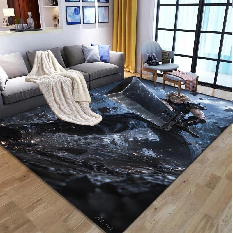 Final Fantasy Pattern Rug, Indoor/Outdoor Mat, for Picnic, Gameroom, Bedroom, Office, Living Room, Home Decor Carpet, Birthday Gift