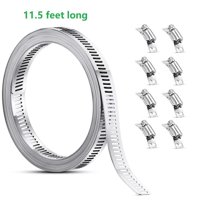 Ширина 12,7 мм, нержавеющая сталь 304, червячный хомут, ремень с крепежом, регулируемый хомут для шланга «сделай сам», зажим для воздуховода