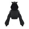 Gothic Crop Hoodie Women Sweatshirt Goth Cute Cat Crop Top Pullover Long Sleeve Hooded