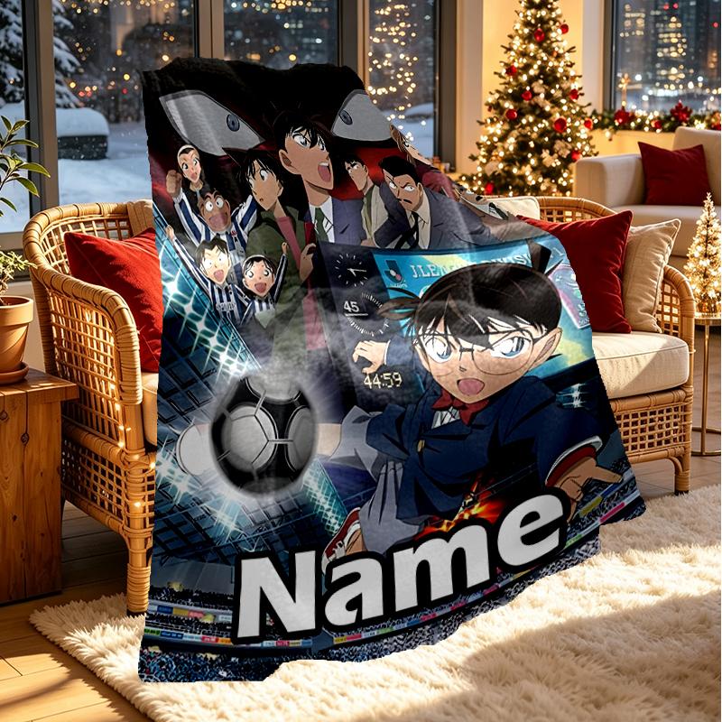 Custom Name Personalized Anime Print Blanket, Home Decor, Bedroom, Sofa, Camping, Couch, Gifts for Birthday Christmas