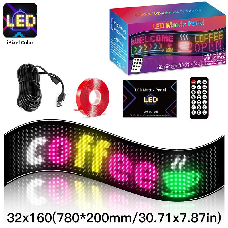 Светодиодный гибкий экран Рекламные щиты Управление через приложение Двухрядный дисплей Текст Шаблон Свободная комбинация Реклама на автомобиле Витрина магазина Наружная