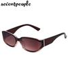 Curved Surface Rectangle Sunglasses Women  Luxury Brand Vintage Trendy Eyewear Shades For Ladies Stylish UV400 Protection