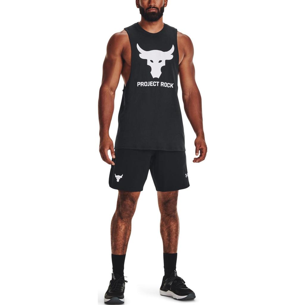 Under Armour Однотонные шорты с принтом логотипа на шнурке Мужские Брюки Черный 1361616-002