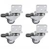4Pcs Small Swivel Plate Caster L-Bracket Locking Casters Side Mount Castors Furniture