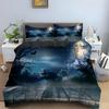 Halloween Horror Pumpkin King Queen Duvet Cover Night Witch Bedding Set Bat Moon Quilt Cover 2/3Pcs Polyester Comforter Cover
