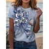 Женская футболка с коротким рукавом и принтом, футболка с круглым вырезом, одежда больших размеров, повседневная мода