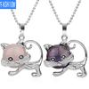 European And American Natural Crystal Pendant Cat Necklace Lady Lovely Simple Stone Alloy Necklace