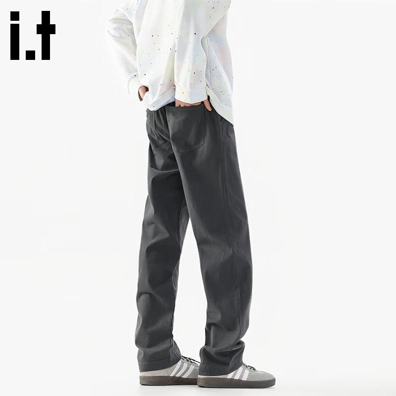 Fingercroxx Men's Washed Cotton Straight-Leg Casual Pants