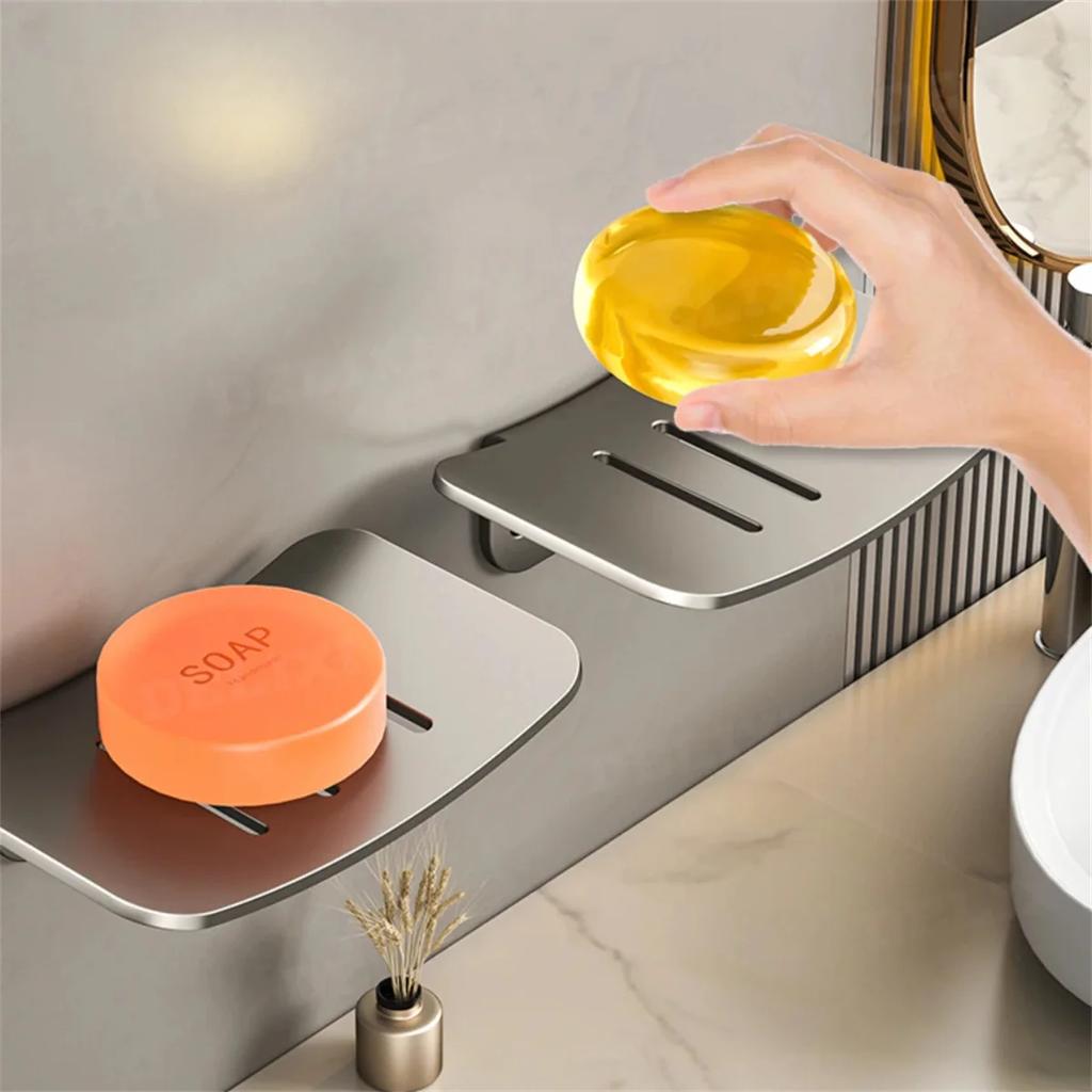 Держатель для мыла из алюминиевого сплава со сливом, настенный органайзер для мыльницы в ванной комнате, аксессуары, новая мыльница U-образной формы