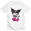 Vintage Kuromi Skull Cartoon T Shirt Unisex Short Sleeves Soft Cotton Tshirt Streetwear Harajuku Tee Fashion Tshirts