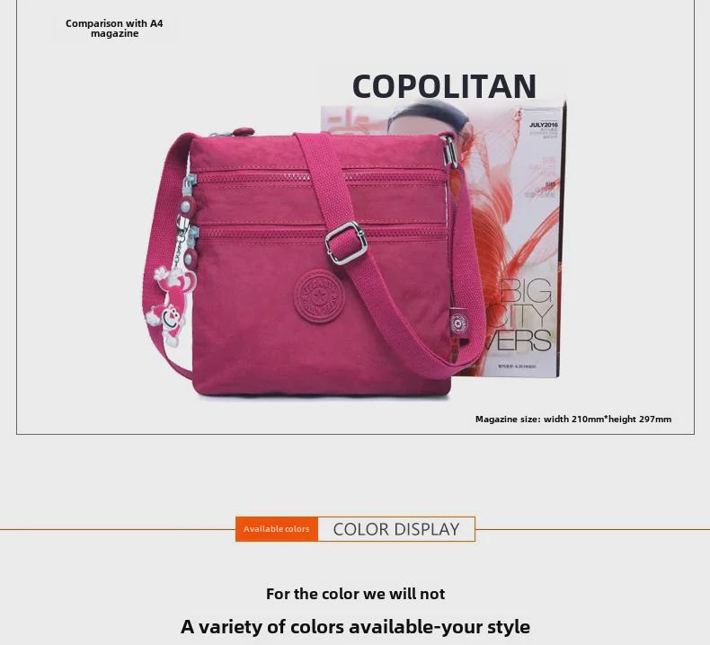 Versatile Lightweight Water-Repellent Nylon High-Top Shoulder Messenger Bag