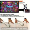 1 piece of 2D flat surface, colorful neon birthday celebration backdrop fabric, polyester fiber, party banner decoration