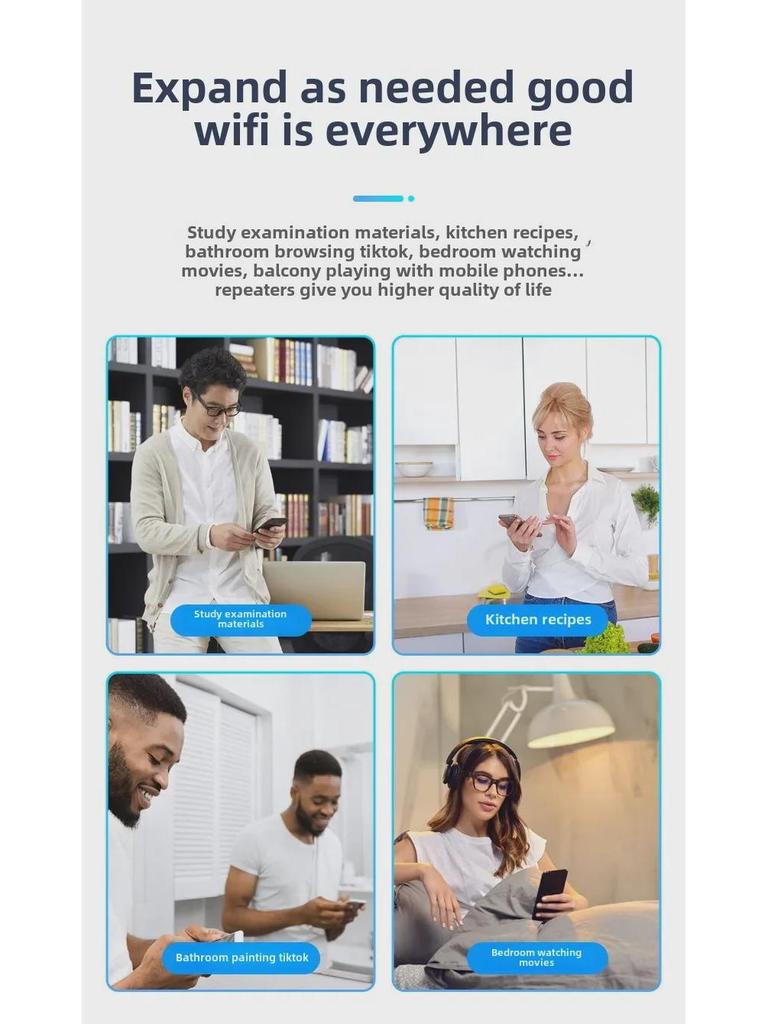 Двухдиапазонный беспроводной усилитель сигнала WiFi 1200M и мощный маршрутизатор точек доступа (2,4 ГГц и 5,8 ГГц)