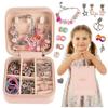 Coffret De Création De Bijoux Charms Pour Enfants Avec Perles, 3 Bracelets, 3 Colliers, Boîte Et Sac Cadeau (KP2617)