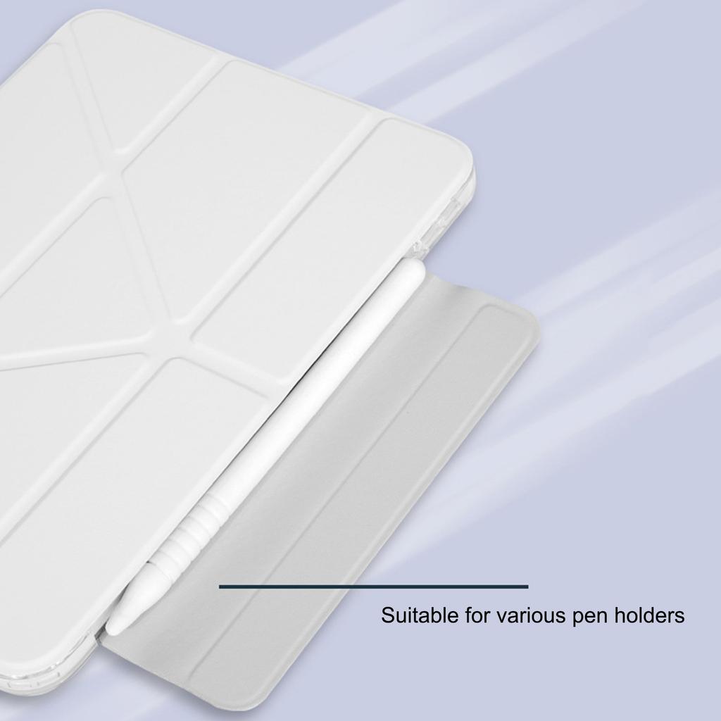 Для iPad Эйр 11 (2025)/(2024) Чехол-подставка Оригами из ПУ кожи с прозрачной задней крышкой для планшета с держателем для карандаша