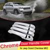For Jeep Grand Cherokee 2011~ WK2 Chrome Door Handle Cover Trim Catch Set Car Styling Accessories 2012 2013 2014 2015