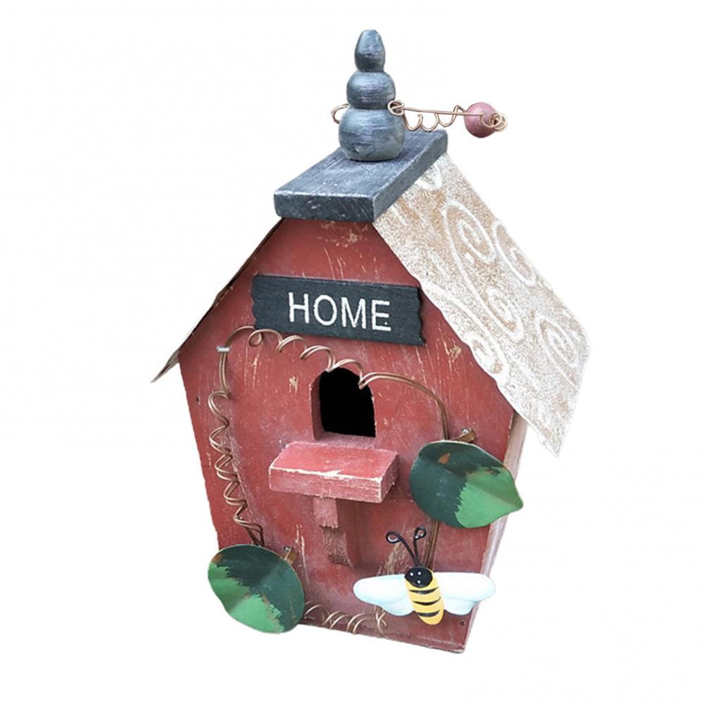 2024 New Style Bird House Birdcage Painting Outdoor Garden Hanging Cottage Feeder Nest Crafts Garden Supplies Products