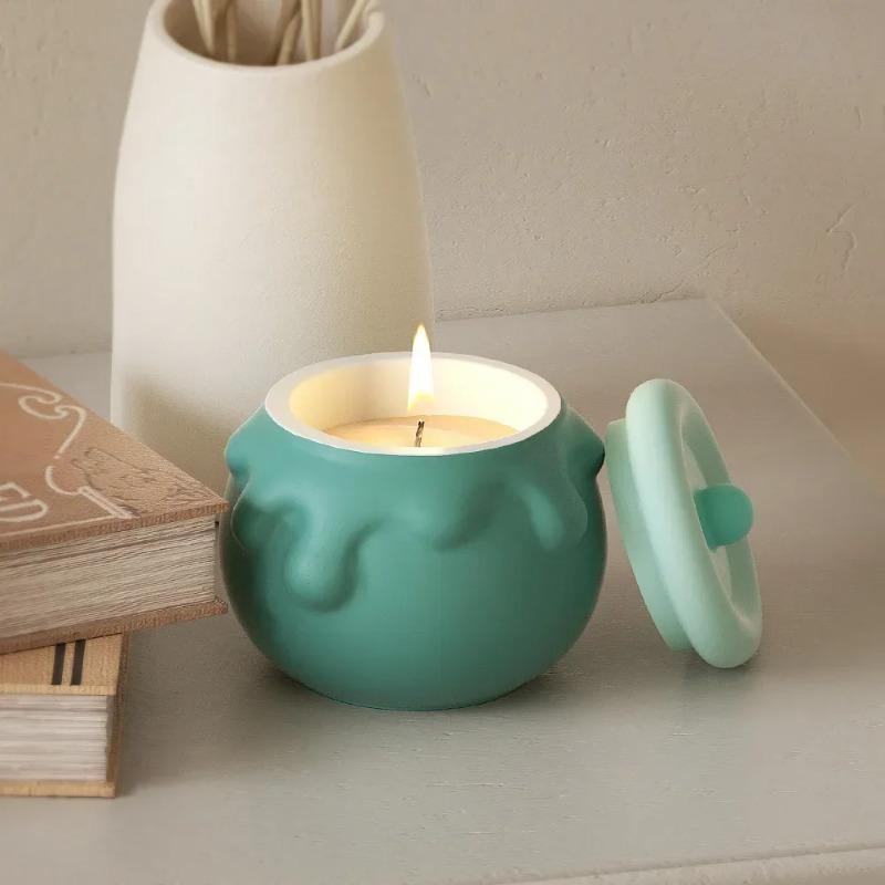 Подсвечник DIY Капельная смола Гипс Крем Мед Банка Коробка для хранения Подсвечник Ювелирные украшения Силиконовая форма