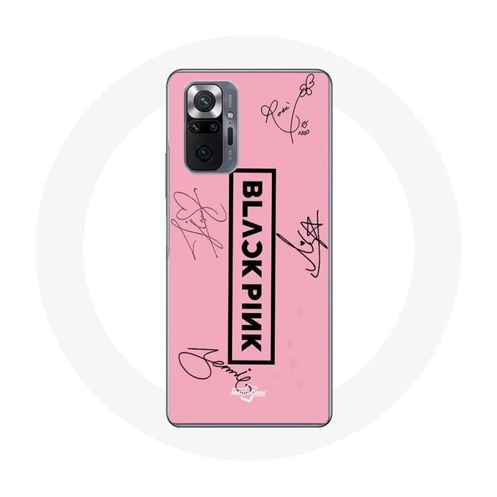 Чехол для Xiaomi Redmi Note 10 Pro - Blackpink - Черный логотип - Мягкий силикон - Розовый - Унисекс