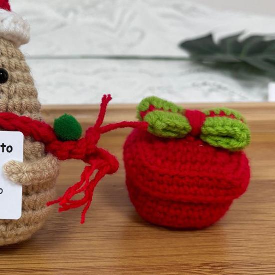 1/2 шт. вязаная крючком кукла-картошка позитивная жизнь вязаная держащаяся карточка-картошка мини рождественская настольная фигурка центральный элемент для декора вечеринки