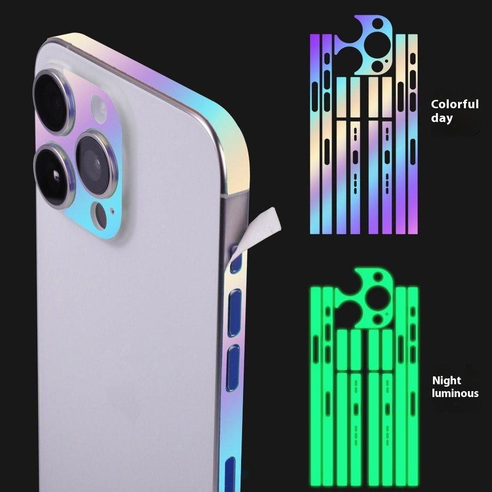 Пленка на рамку телефона для iPhone 15 Pro Max Светящаяся защита кромок Наклейка Устойчивая к царапинам Боковая пленка