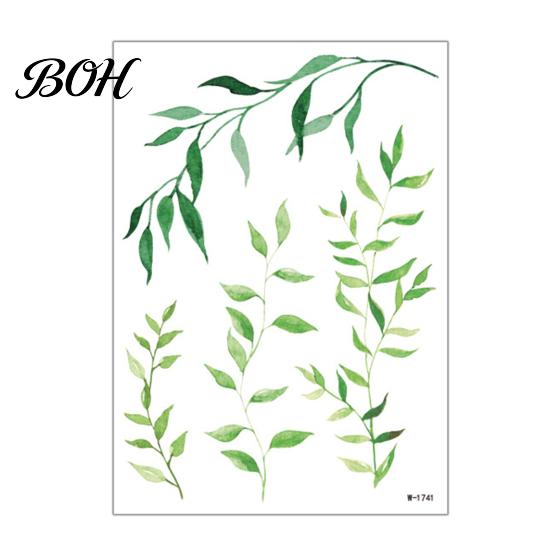 Temporary Tattoo Stickers Fake Vine Tattoos, Waterproof Leaf Stickers, Green Plant Tattoos Ivy Body Art for Women Girls, Boho Festival Decor Realistic