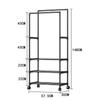 Simple Coat Rack Easy To Assemble Clothes Rack with Wheels PP Material Bedroom Storage Shelves Multi-layer Standing Furniture