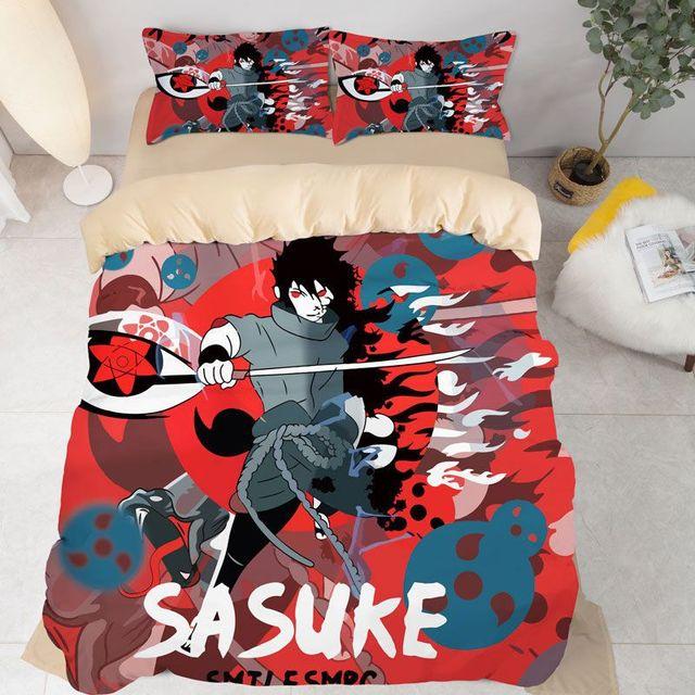 Мультфильм Наруто Саске Какаши аниме студенческое общежитие односпальная простыня пододеяльник комплект из трех предметов двуспальное постельное белье комплект из четырех предметов