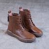Женские короткие ботинки в британском стиле с большой подошвой, осень-зима 2024 года, с двойной молнией сзади, на плоской подошве, женские ботинки с мягкой подошвой
