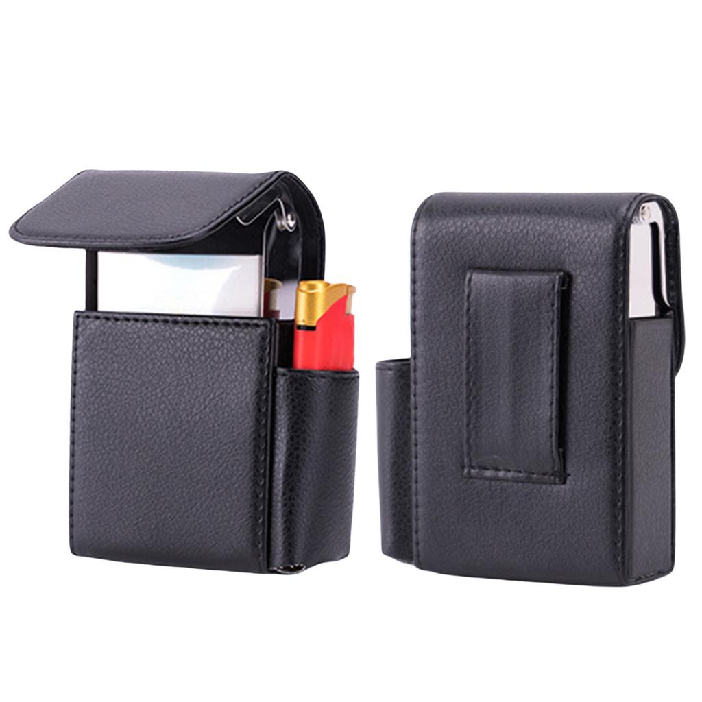 PU Leather Cigarettes Protective Bag Cigarettes Lighter Holder Pocket Case Cigarettes Storage Container for Smokers