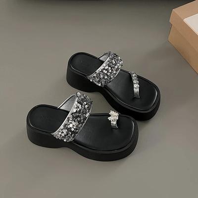 Обувь женская 2024 г. блестящие шлепанцы тапочки для бассейна резиновые шлепанцы Pantofle платформа желе пляж гавайский новый плоский