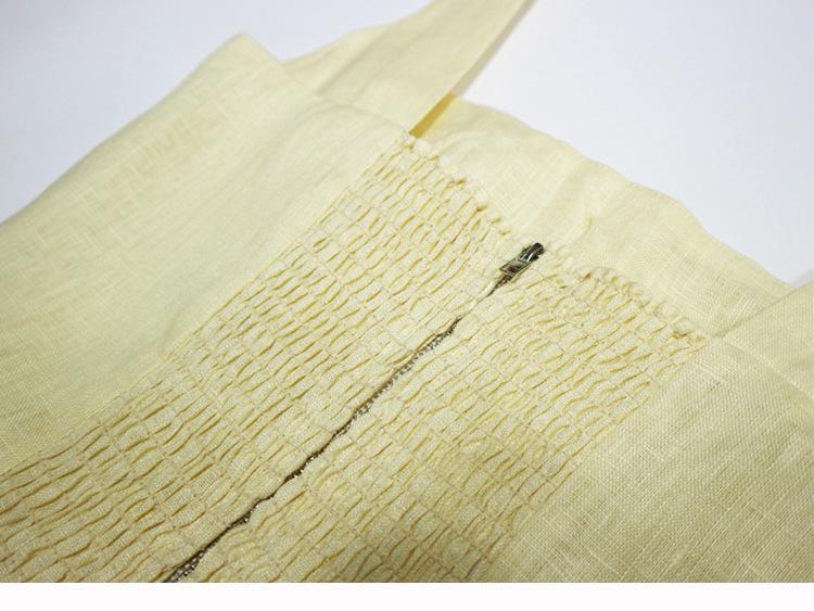 В наличии: Летнее желтое льняное платье миди с квадратным вырезом в французском стиле для отпуска, 2025