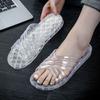 Women's Slippers and Ladies Sandals Home Bathroom Flat Crystal Shoes Chic Elegant Summer Footwear Clappers Shoe Unique 39 Slides